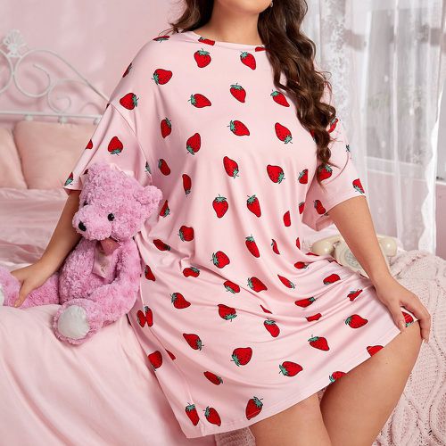 Robe de nuit à imprimé fraise - SHEIN - Modalova