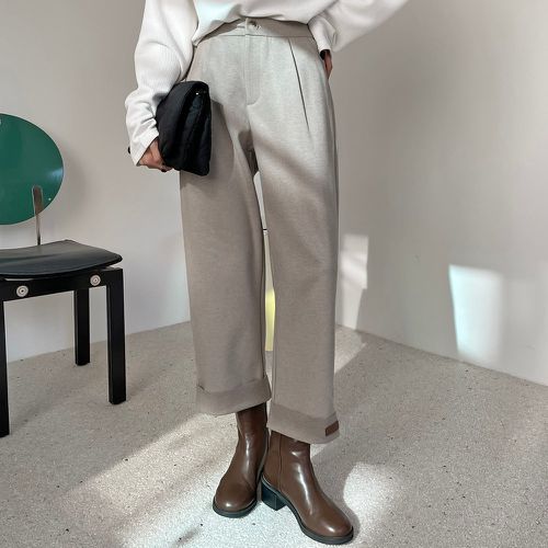 Pantalon ample taille haute à applique en mélange de laine - SHEIN - Modalova