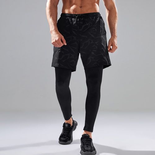 Pantalon de sport à imprimé géométrique à cordon 2 en 1 - SHEIN - Modalova