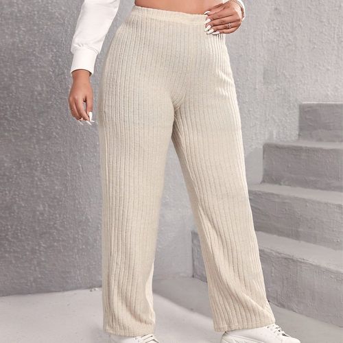 Pantalon taille haute côtelé droit - SHEIN - Modalova