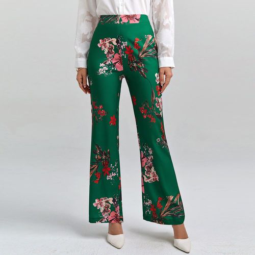 Pantalon évasé à imprimé floral - SHEIN - Modalova