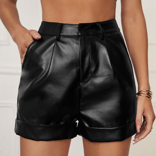 Short à détail plié en cuir PU - SHEIN - Modalova