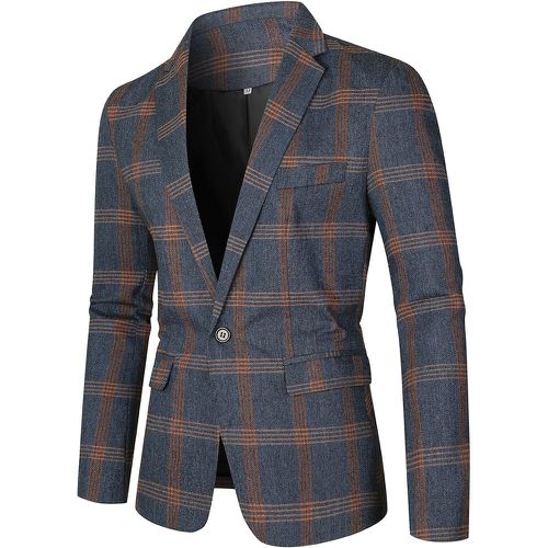 Homme Blazer à carreaux à bouton - SHEIN - Modalova