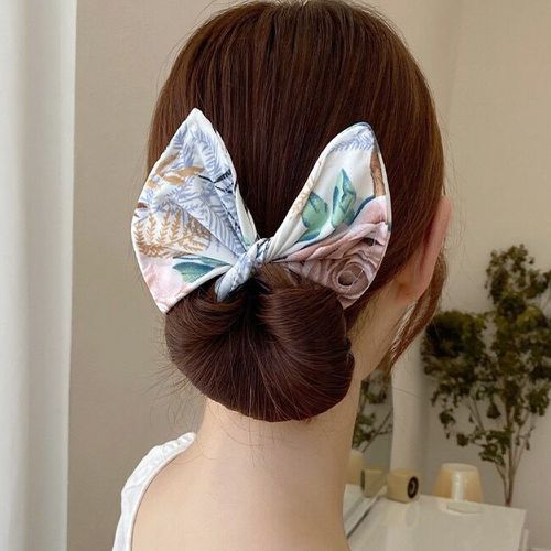 Élastique à cheveux à imprimé floral à nœud papillon - SHEIN - Modalova