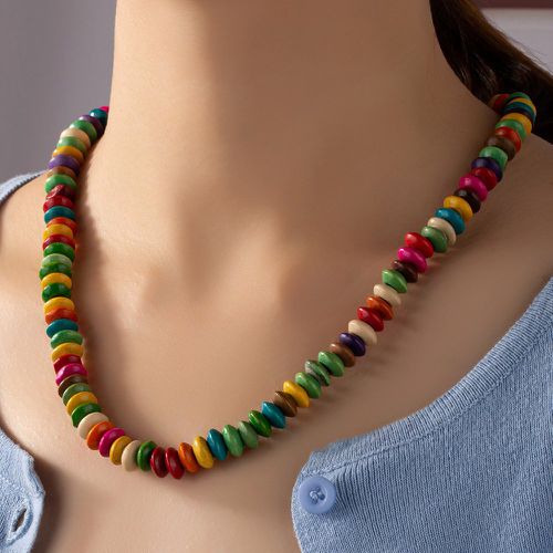 Collier à perles en bois - SHEIN - Modalova