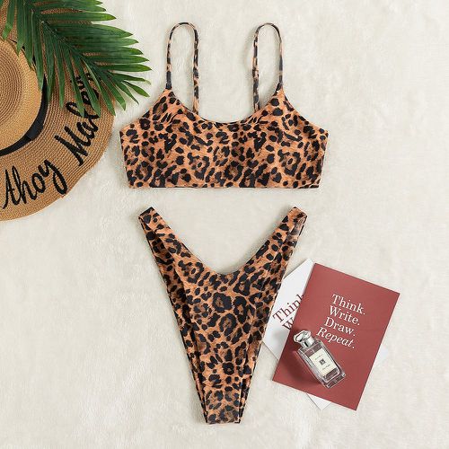 Bikini à léopard échancré - SHEIN - Modalova
