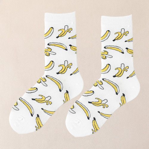 Chaussettes à imprimé banane - SHEIN - Modalova