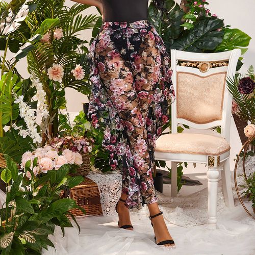 Pantalon à imprimé floral à volants - SHEIN - Modalova