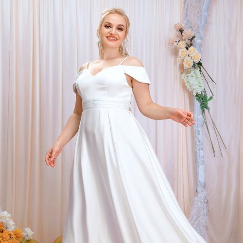 Robe de mariage à épaules dénudées à plis - SHEIN - Modalova