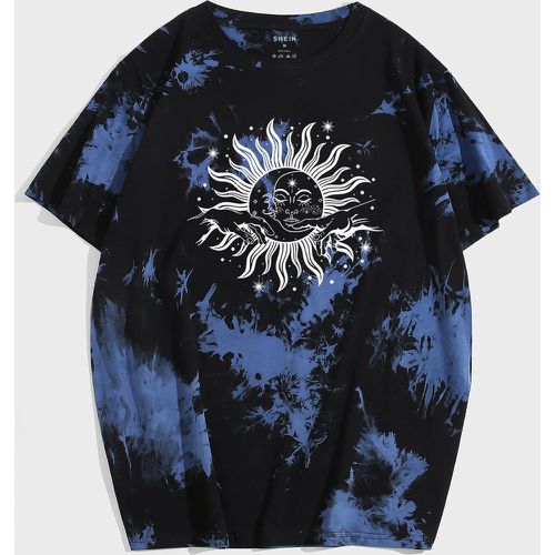 T-shirt à imprimé soleil tie dye - SHEIN - Modalova