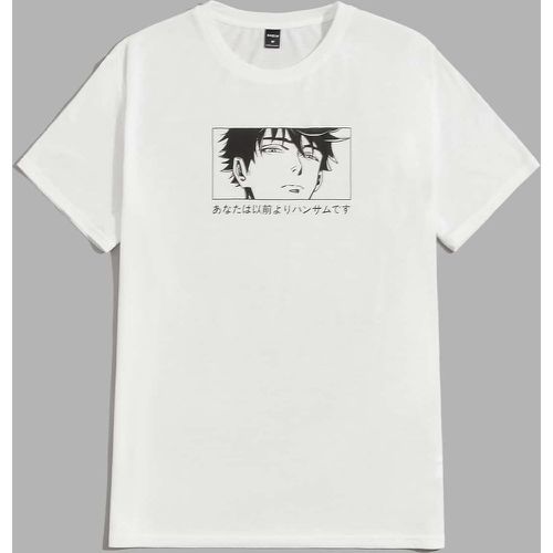 T-shirt figure à imprimé japonais - SHEIN - Modalova