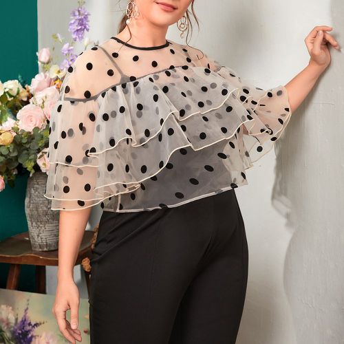 Blouse à tulle à pois multicouche - SHEIN - Modalova