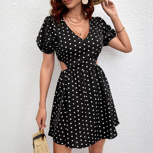 Robe à pois à manches bouffantes - SHEIN - Modalova