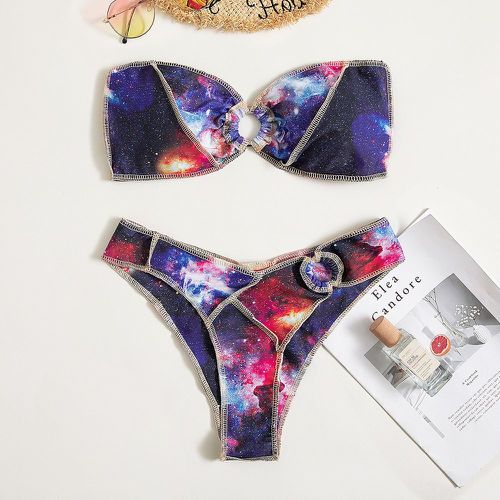 Bikini tie dye à imprimé galaxie - SHEIN - Modalova