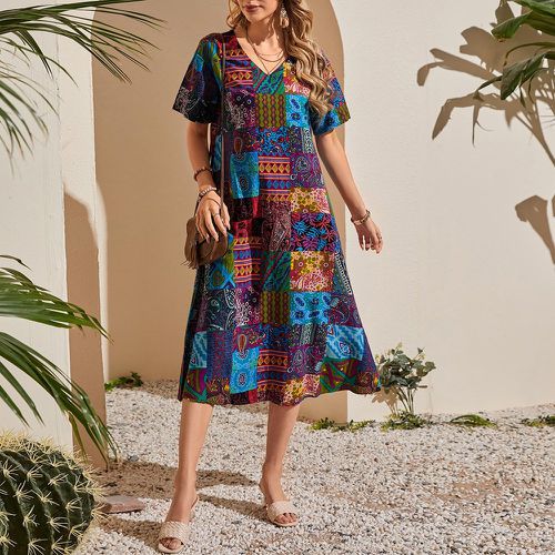 Robe tunique à imprimé patchwork - SHEIN - Modalova