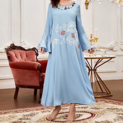 Caftan à franges à imprimé floral - SHEIN - Modalova