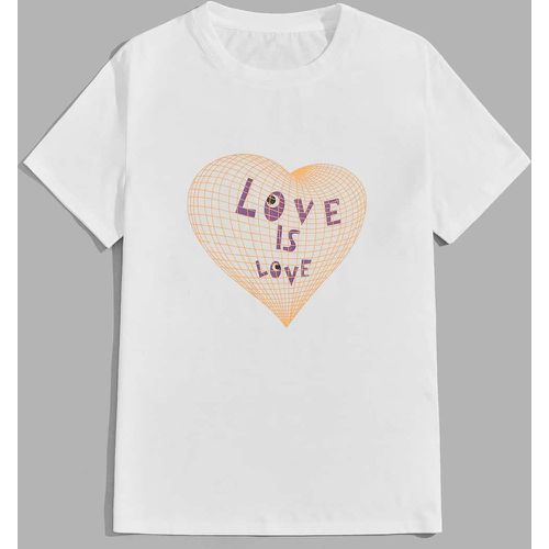 Homme T-shirt LGBT slogan cœur - SHEIN - Modalova