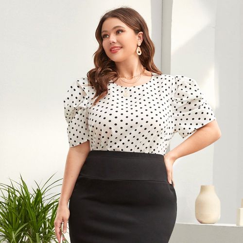 Blouse à pois à manches bouffantes - SHEIN - Modalova