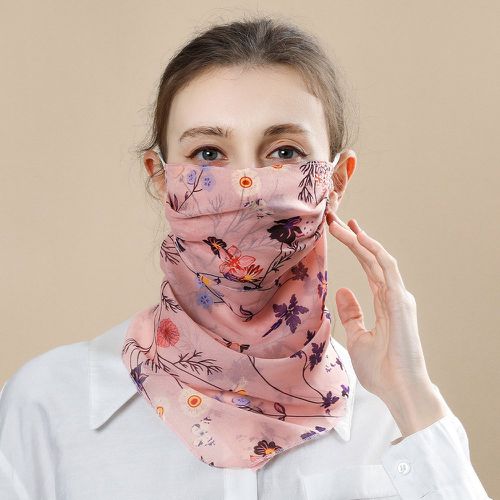 Écharpe visage à imprimé fleur en mousseline - SHEIN - Modalova