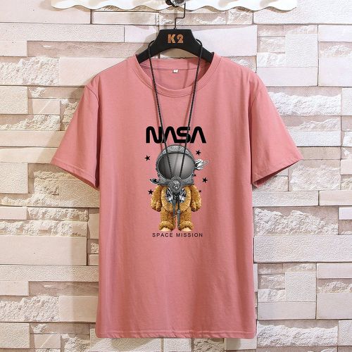 T-shirt lettre & astronaute à imprimé - SHEIN - Modalova
