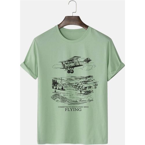 T-shirt à imprimé lettre & hélicoptère - SHEIN - Modalova