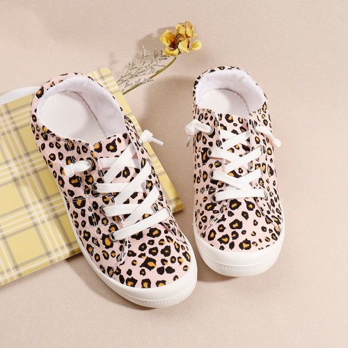 Chaussures en canevas à léopard à lacets - SHEIN - Modalova