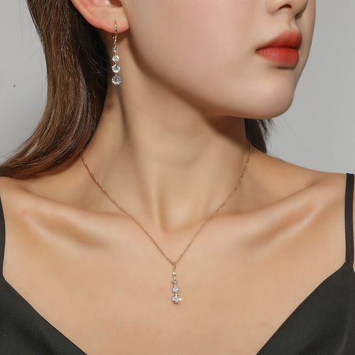 Collier à breloque zircone cubique & boucles d'oreilles - SHEIN - Modalova