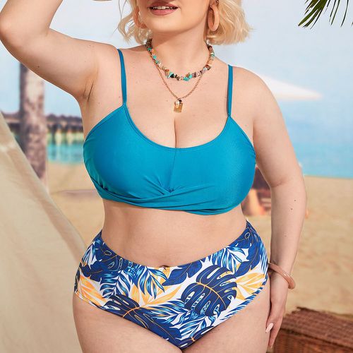 Bikini à imprimé tropical torsadé - SHEIN - Modalova