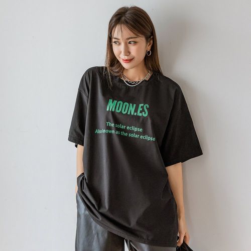 T-shirt oversize à motif slogan - SHEIN - Modalova