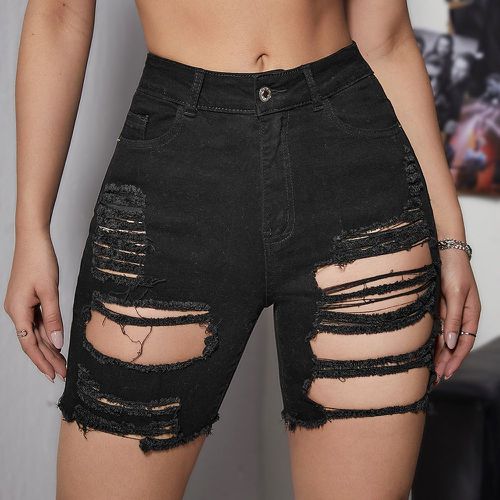 Short en jean déchiré effiloché - SHEIN - Modalova