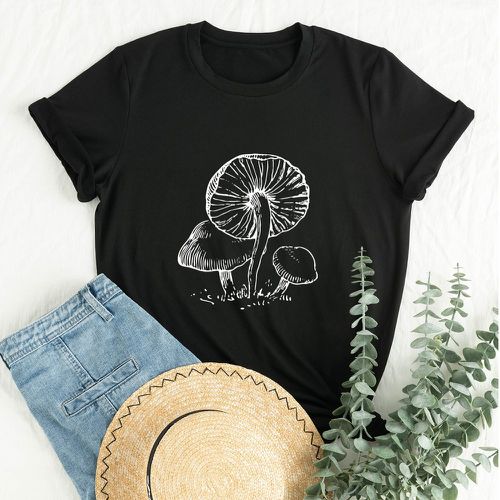 T-shirt à imprimé champignon - SHEIN - Modalova