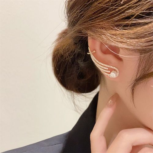 Pièce Boucle d'oreille zircone cubique à détail aile - SHEIN - Modalova