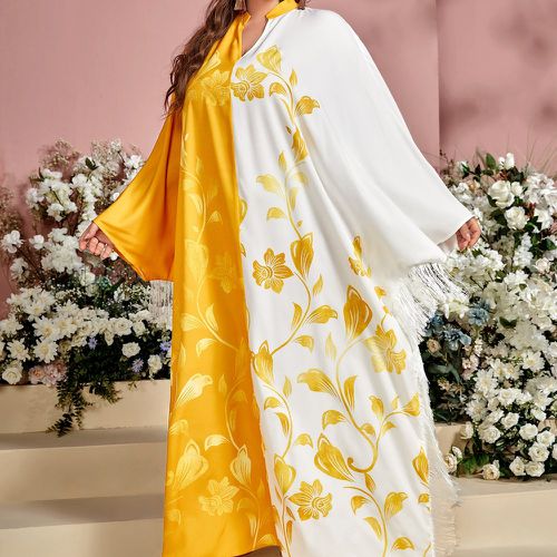 Robe fleuri à blocs de couleurs à franges - SHEIN - Modalova