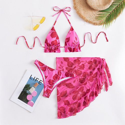 Pièces à imprimé floral Bikini ras-du-cou & Jupe de plage - SHEIN - Modalova