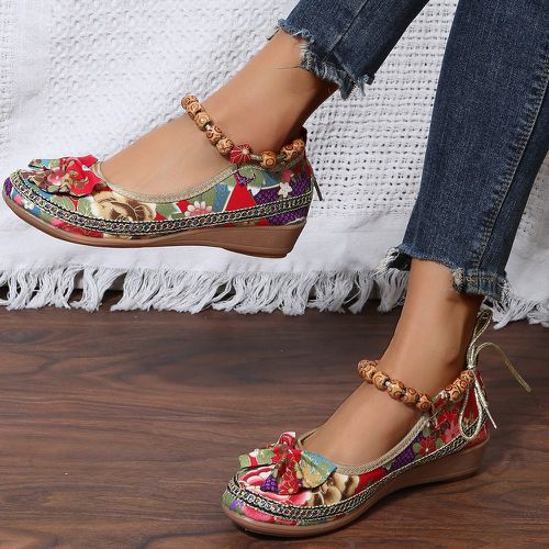 Chaussures plates à imprimé floral à nœud papillon - SHEIN - Modalova