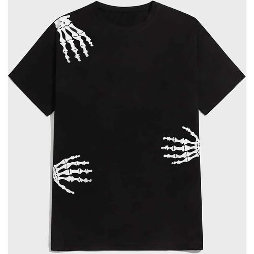 T-shirt oversize à imprimé squelette de main - SHEIN - Modalova