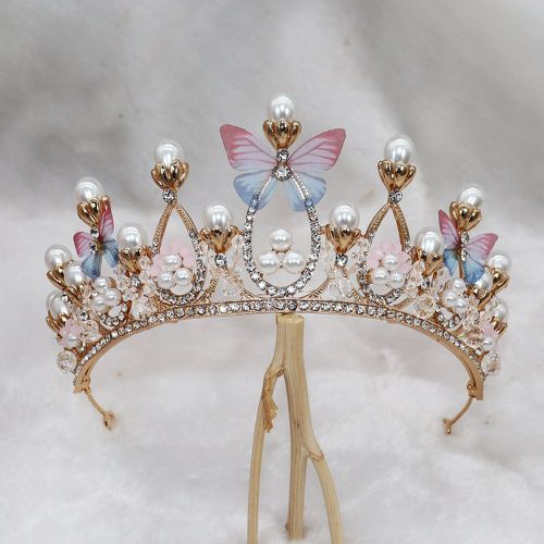 Accessoire de cheveux de mariée couronne fausse perle à détail papillon - SHEIN - Modalova