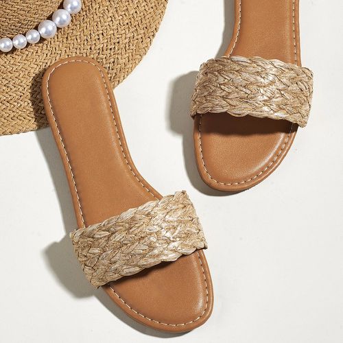Sandales plates à détail tressé - SHEIN - Modalova