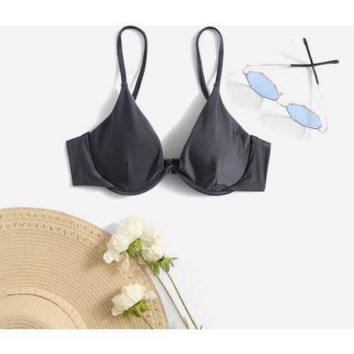 Haut de bikini unicolore push-up - SHEIN - Modalova