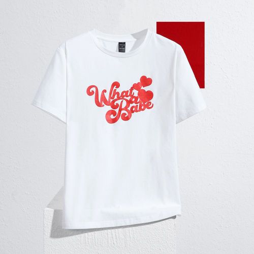 T-shirt à motif cœur et slogan - SHEIN - Modalova