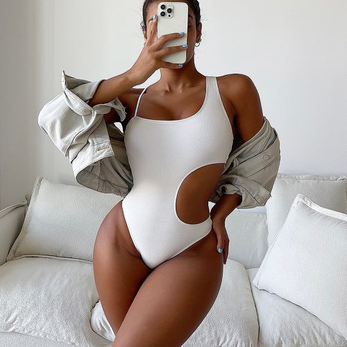 Maillot de bain une pièce côtelé découpe - SHEIN - Modalova