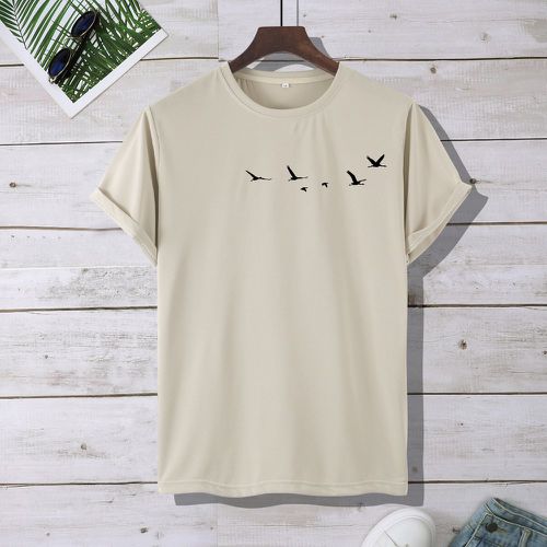 Homme T-shirt à imprimé oiseaux - SHEIN - Modalova