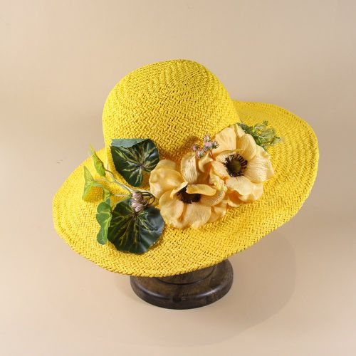 Chapeau de paille à fleur - SHEIN - Modalova