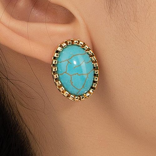 Clous d'oreilles à détail turquoise - SHEIN - Modalova