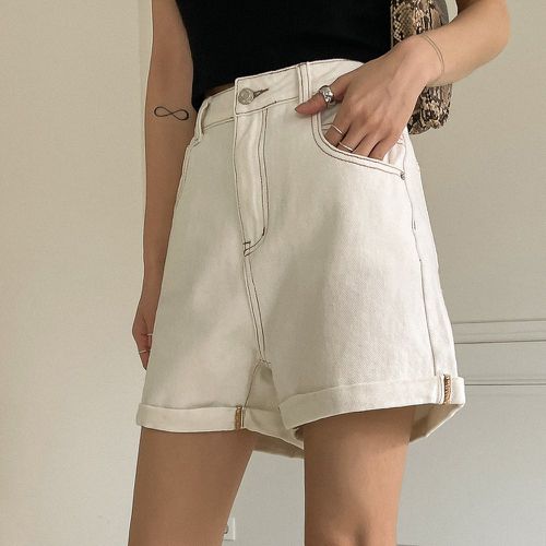Short en jean à poche à surpiqûres - SHEIN - Modalova