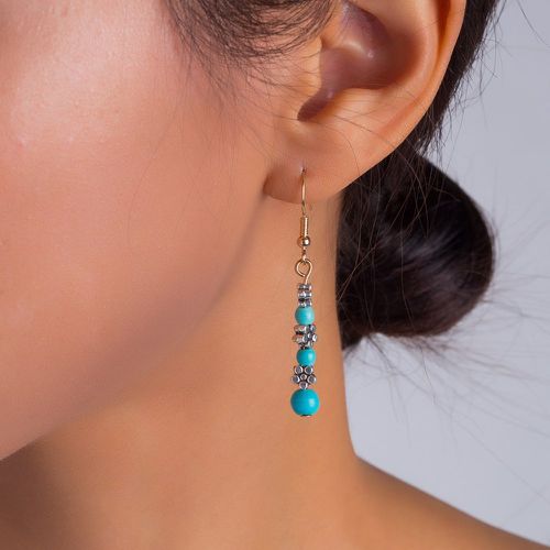 Paires Pendants d'oreilles turquoise perlé - SHEIN - Modalova