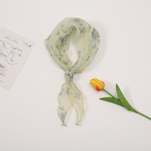 Écharpe à imprimé floral à fausse perle - SHEIN - Modalova
