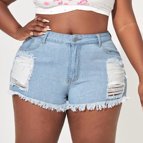 Short en jean déchiré à poche - SHEIN - Modalova