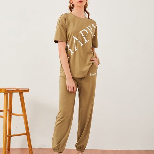 T-shirt à lettres & pantalon de survêtement - SHEIN - Modalova