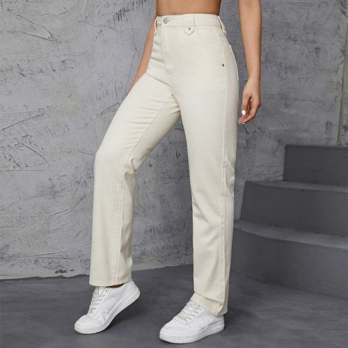 Pantalon droit unicolore taille haute - SHEIN - Modalova